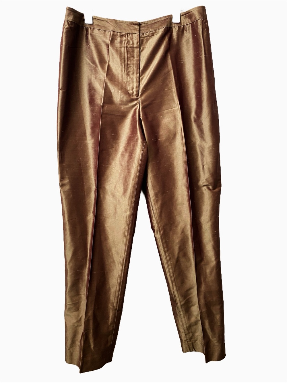 Vintage Silk Trousers Alfani High Sheen Raw Silk Texture Cocktail Quiet Luxury